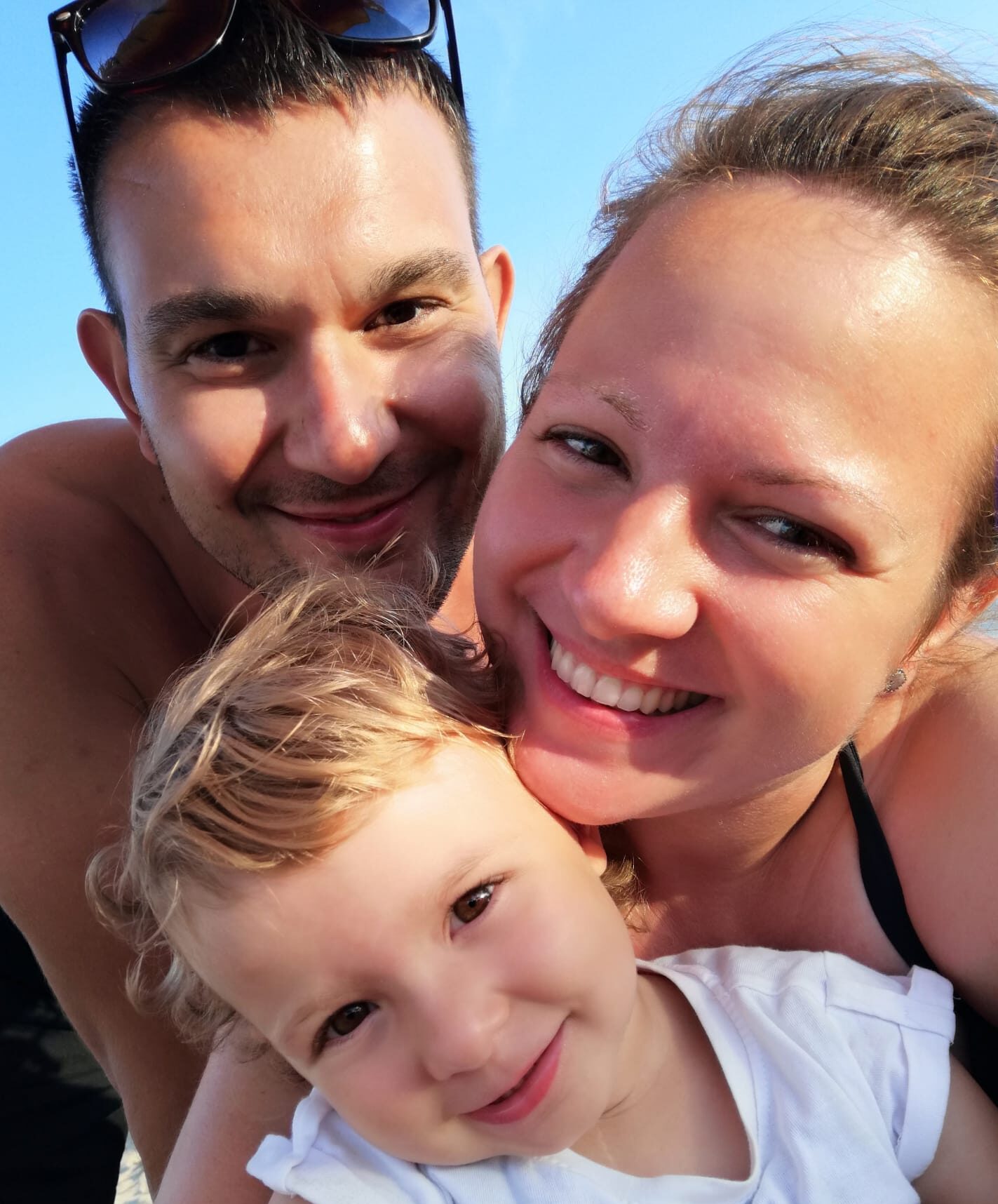 Mamma, papà e Lucia, nata con una cardiopatia congenita